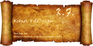 Kohut Füzike névjegykártya